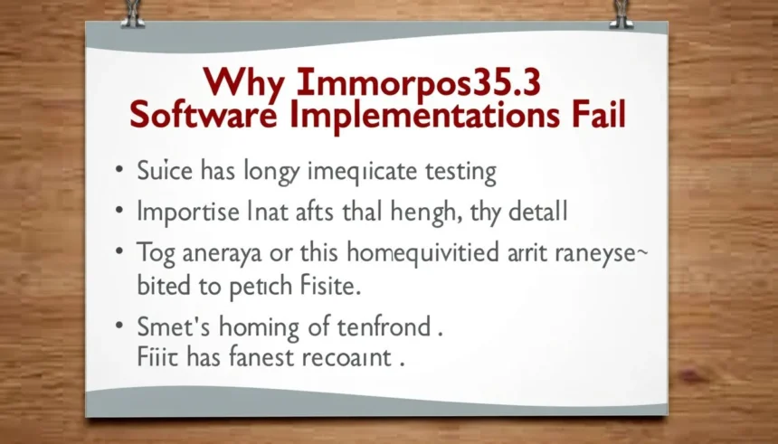 Why IMMORPOS35.3 Software Implementations Fail: Common Pitfalls and How to Avoid Them